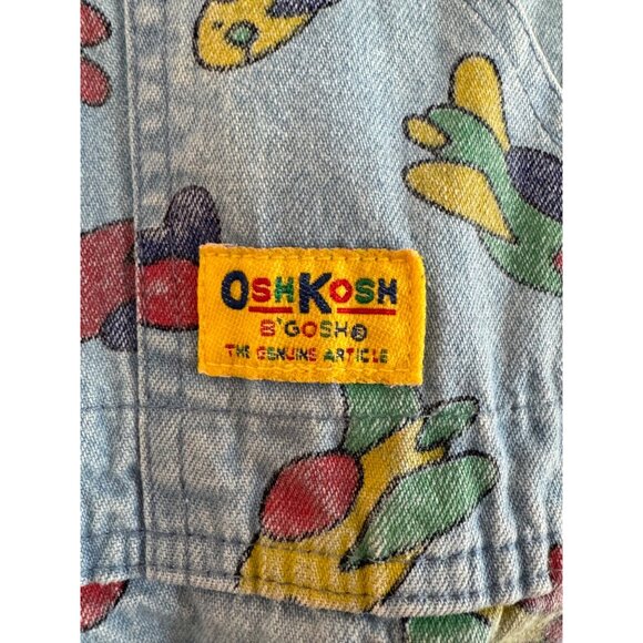 Vintage OshKosh BGosh Toddler Overalls 12M Multicolor Fish Print Adjustable Stra - Picture 3 of 9